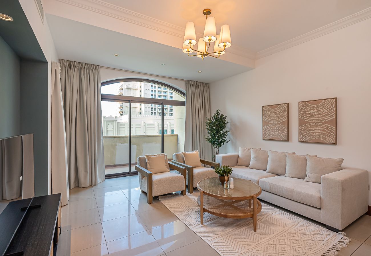 公寓 在 Dubai - Elegant 1BDR apartment in Palm Jumeirah view I Golden Mile 