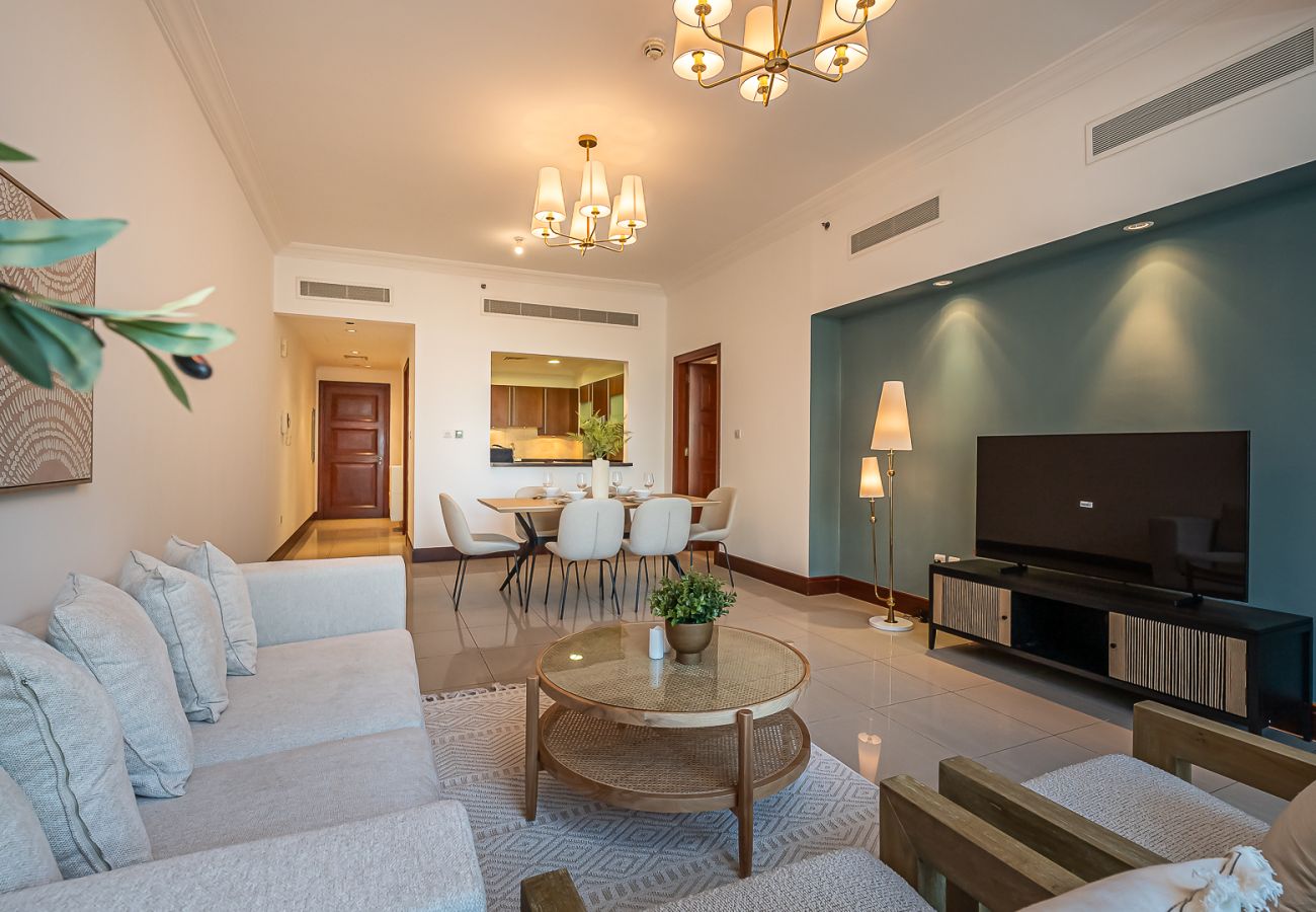 公寓 在 Dubai - Elegant 1BDR apartment in Palm Jumeirah view I Golden Mile 